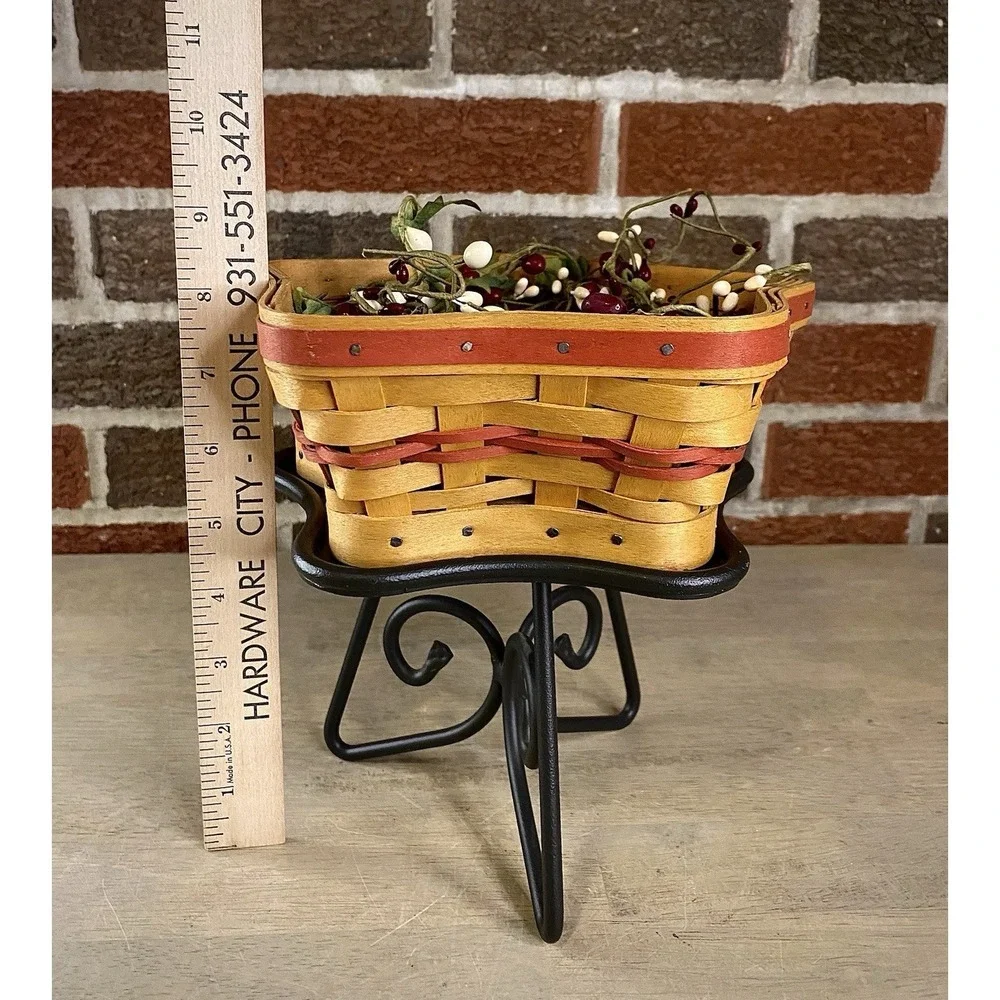 Longaberger 2001‎ Shining Star Basket Set With Wrought Iron Stand